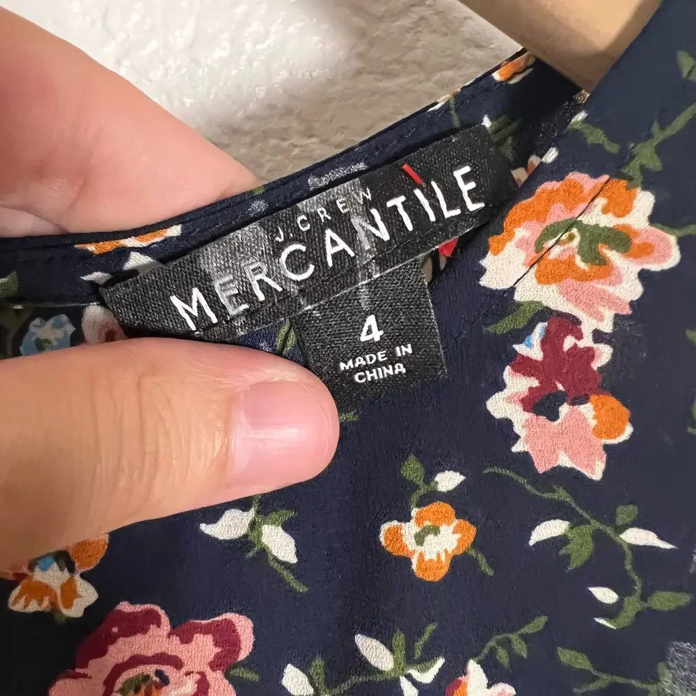 J.Crew Mercantile Black Floral Sleeveless Dress Size 4 - Picture 10 of 10